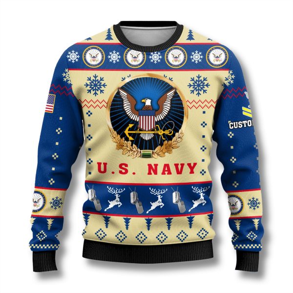 US Navy Proudly Served Ugly Christmas Sweater 2