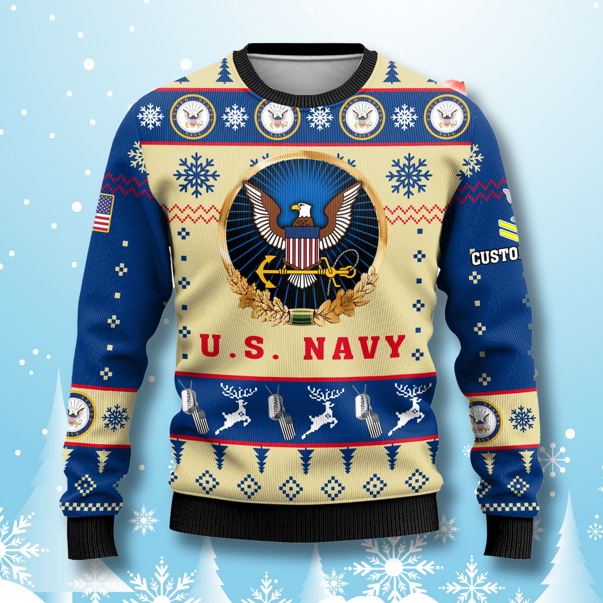 US Navy Proudly Served Ugly Christmas Sweater US Navy Proudly Served Ugly Christmas Sweater