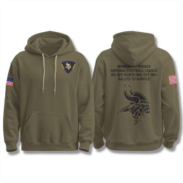 Vikings 2025 Salute To Service Hoodie
