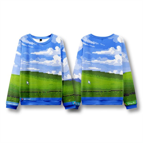 Vintage Windows XP Wallpaper Ugly Christmas Sweater 1