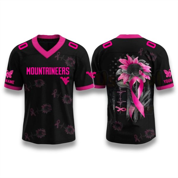 West Virginia Mountaineers Breast Cancer Month 2025 Jersey 1