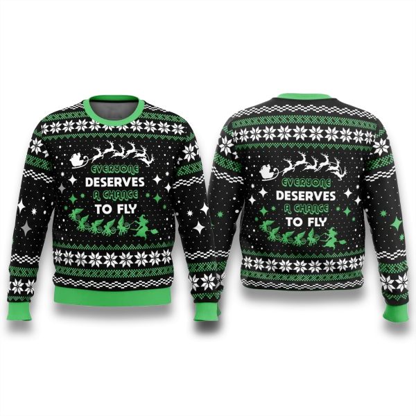 Wicked Movies Everyone Deserves to Fly Christmas Ugly Sweater 1
