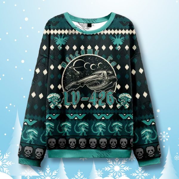 Xenomorph Alien Welcome to LV 426 Ugly Christmas Sweater