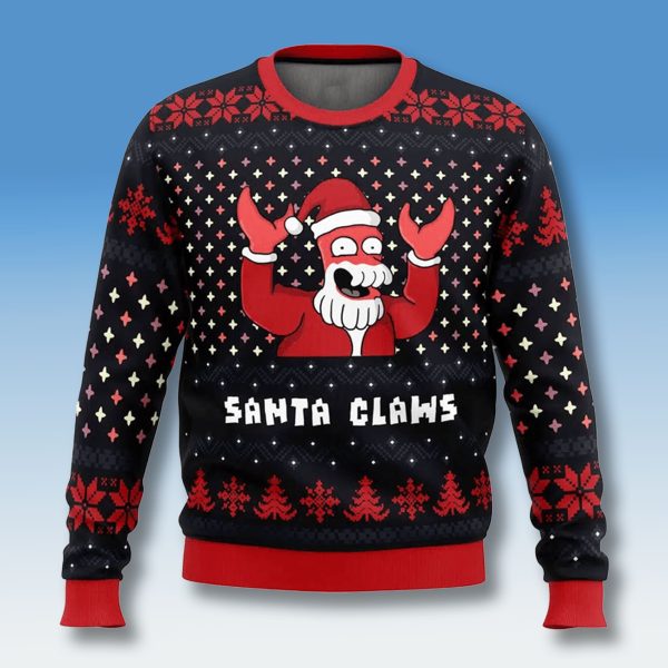 Zoidberg Santa Claws Ugly Christmas Sweater 1
