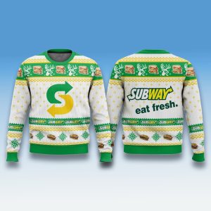 Subway Sandwich Ugly Christmas Sweater 1