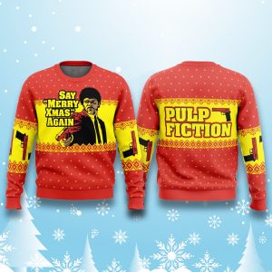Pulp Fiction Say Merry Xmas Again Christmas Ugly Sweater 1