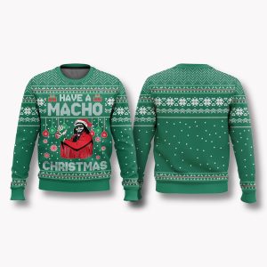 Macho Man Have A Macho Christmas Ugly Sweater 1