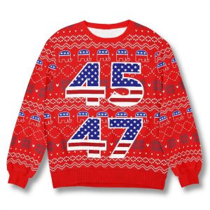 Trump Republican 45 47 Ugly Sweater 1
