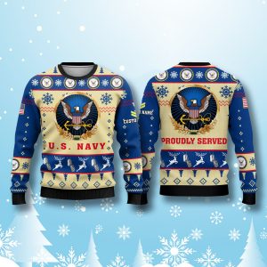 US Navy Proudly Served Ugly Christmas Sweater 1