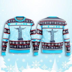 Hellsing Jesus Wants a Hug Ugly Christmas Sweater 2