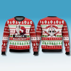 Jason Voorhees Have A Killer Day Ugly Christmas Sweater 1