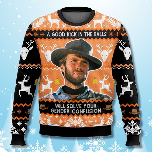 A Good Kick In The Balls Dirty Harry Ugly Christmas Sweater