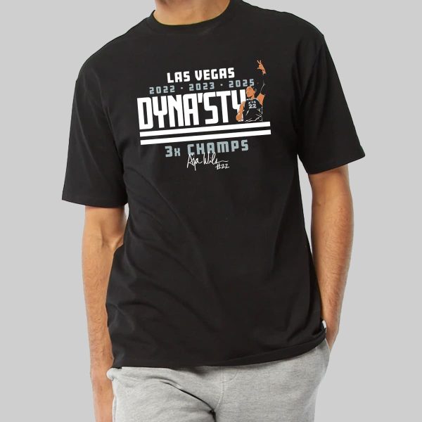 Aja Wilson Dynasty 3x Champions Shirt 11