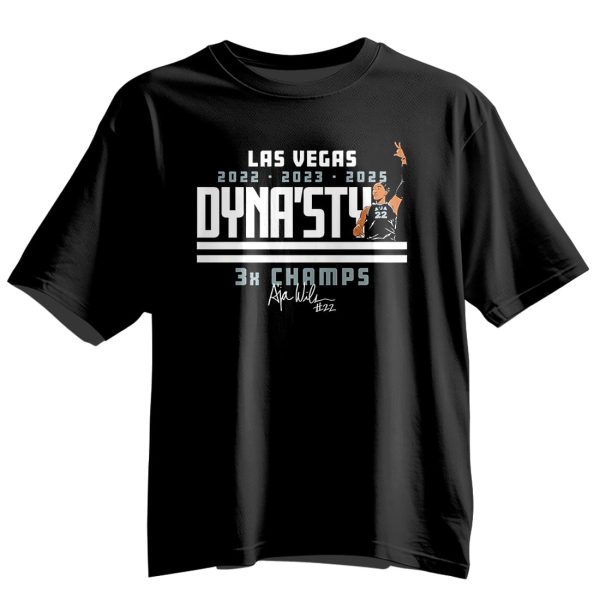Aja Wilson Dynasty 3x Champions Shirt 3