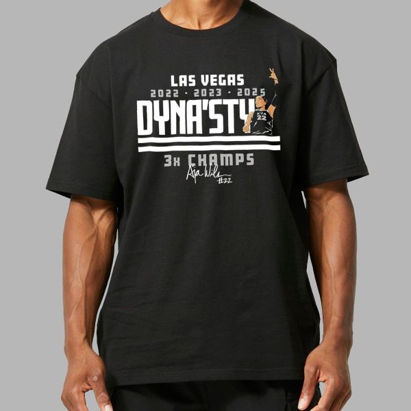 Aja Wilson Dynasty 3x Champions Shirt 9