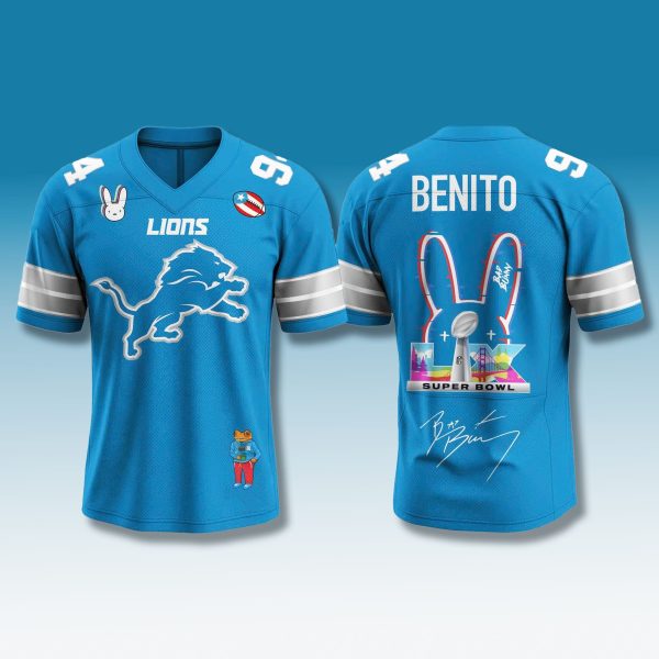 Bad Bunny Lions Football Jersey 2026 1