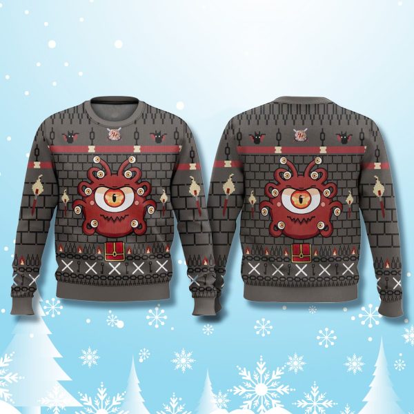 Beholder Monster Dungeons and Dragons Ugly Christmas Sweater 1
