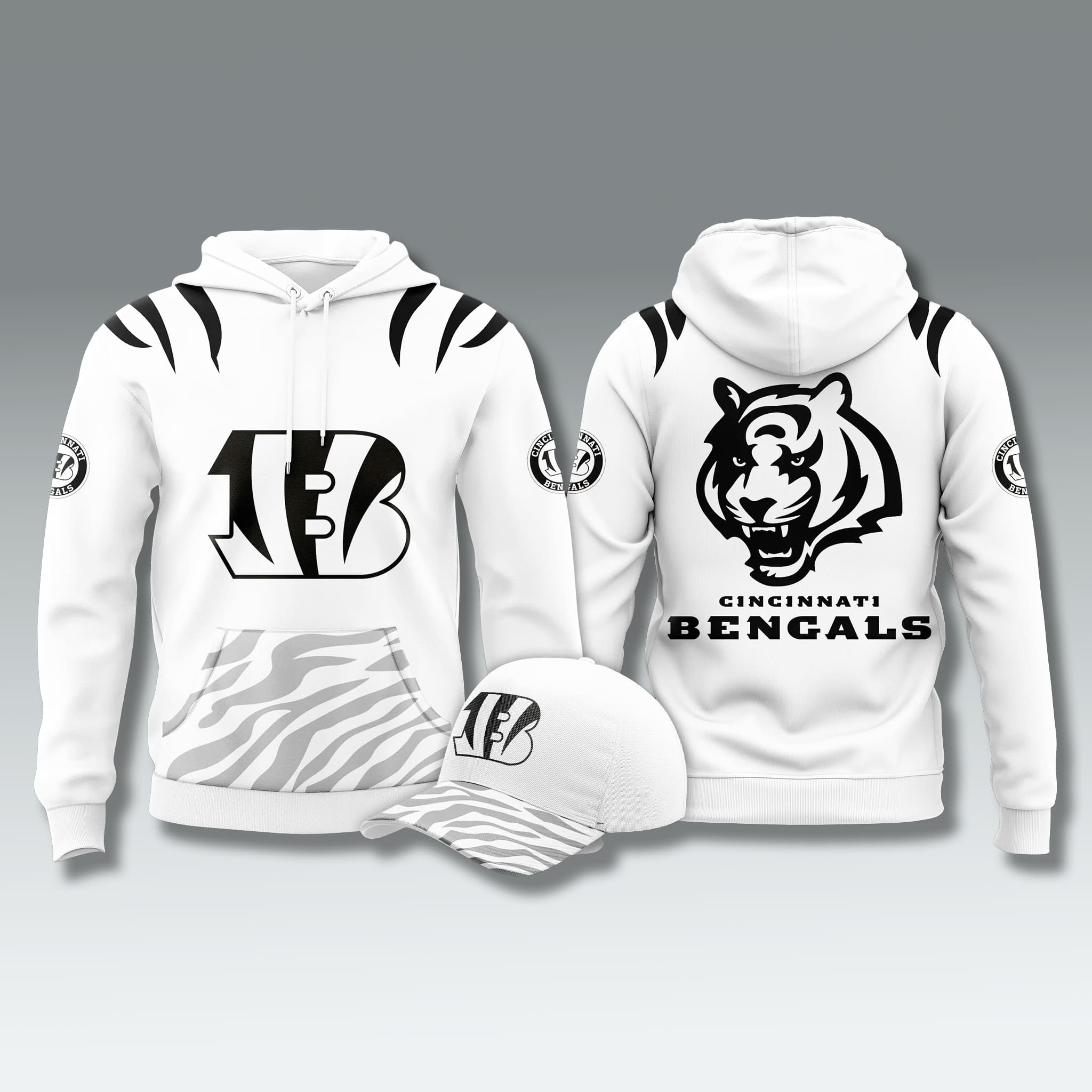 Bengals Black White Collection 2025 Hoodie 1 Bengals Black White Collection 2025 Hoodie 1