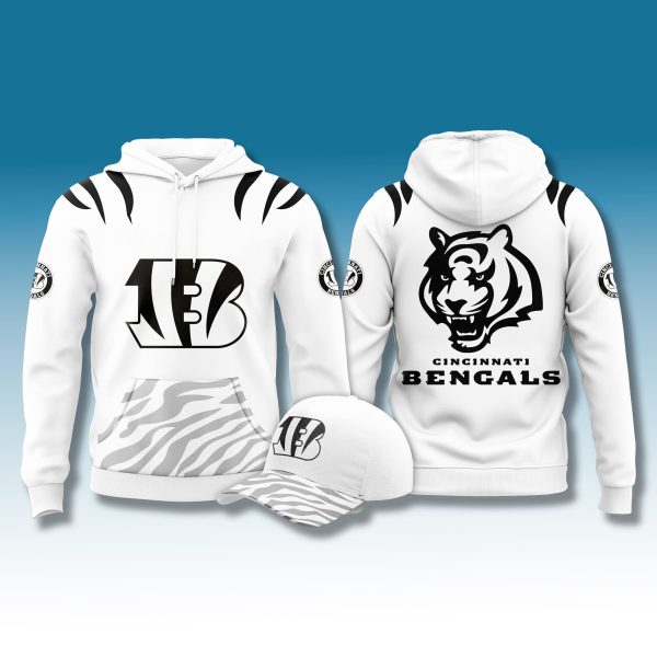 Bengals Black White Collection 2025 Hoodie