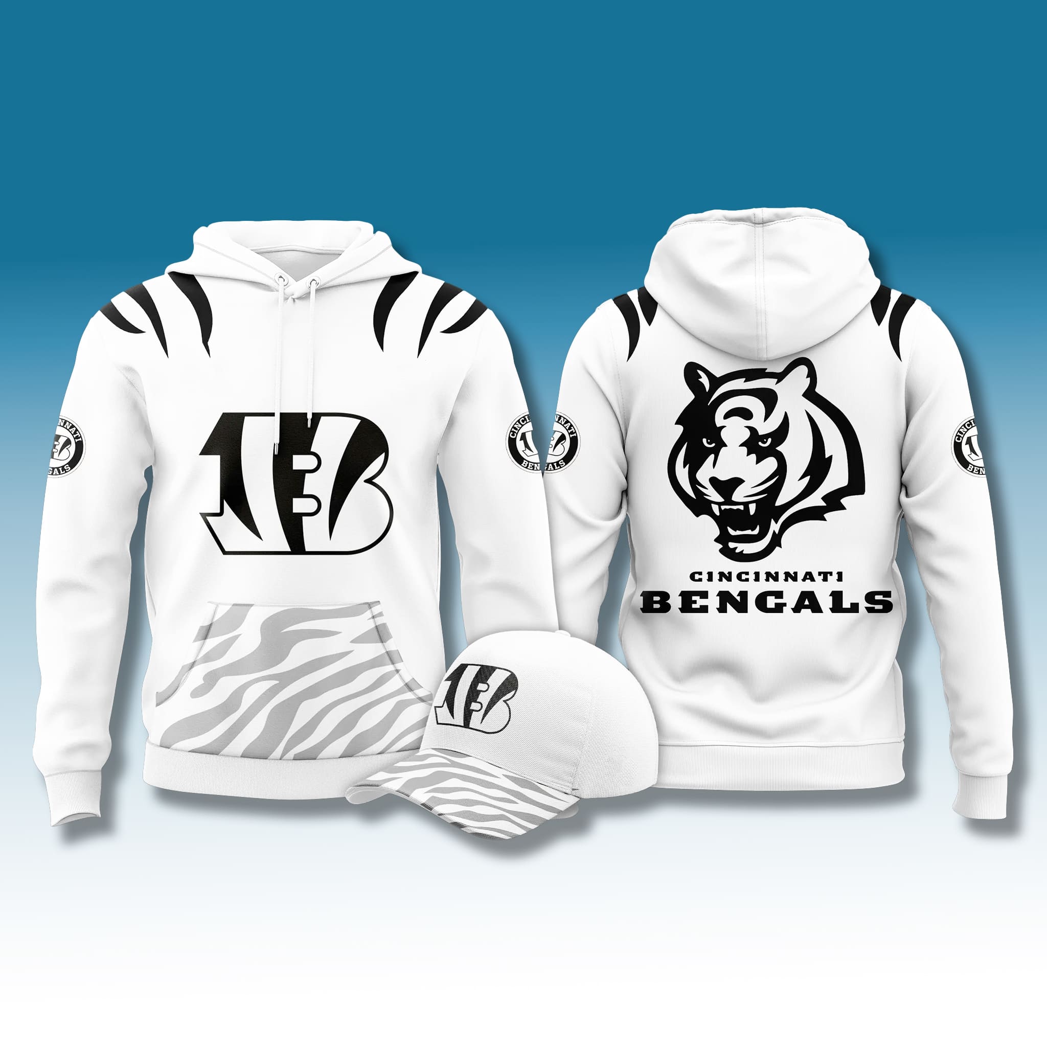 Bengals Black & White Collection 2025 Hoodie 2 Bengals Black White Collection 2025 Hoodie