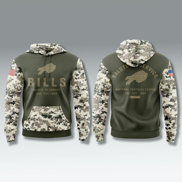 Bills Salute To Service Arctic Camo 2025 Hoodie
