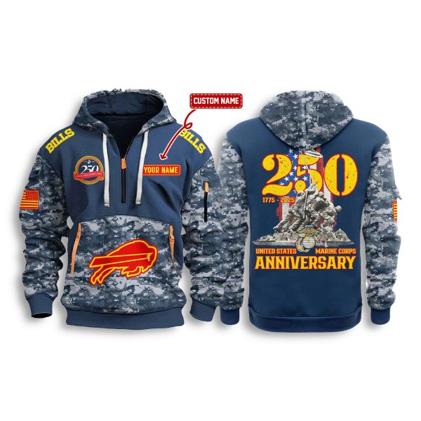 Bills US Marine Corps 250th Anniversary Zip Hoodie 1