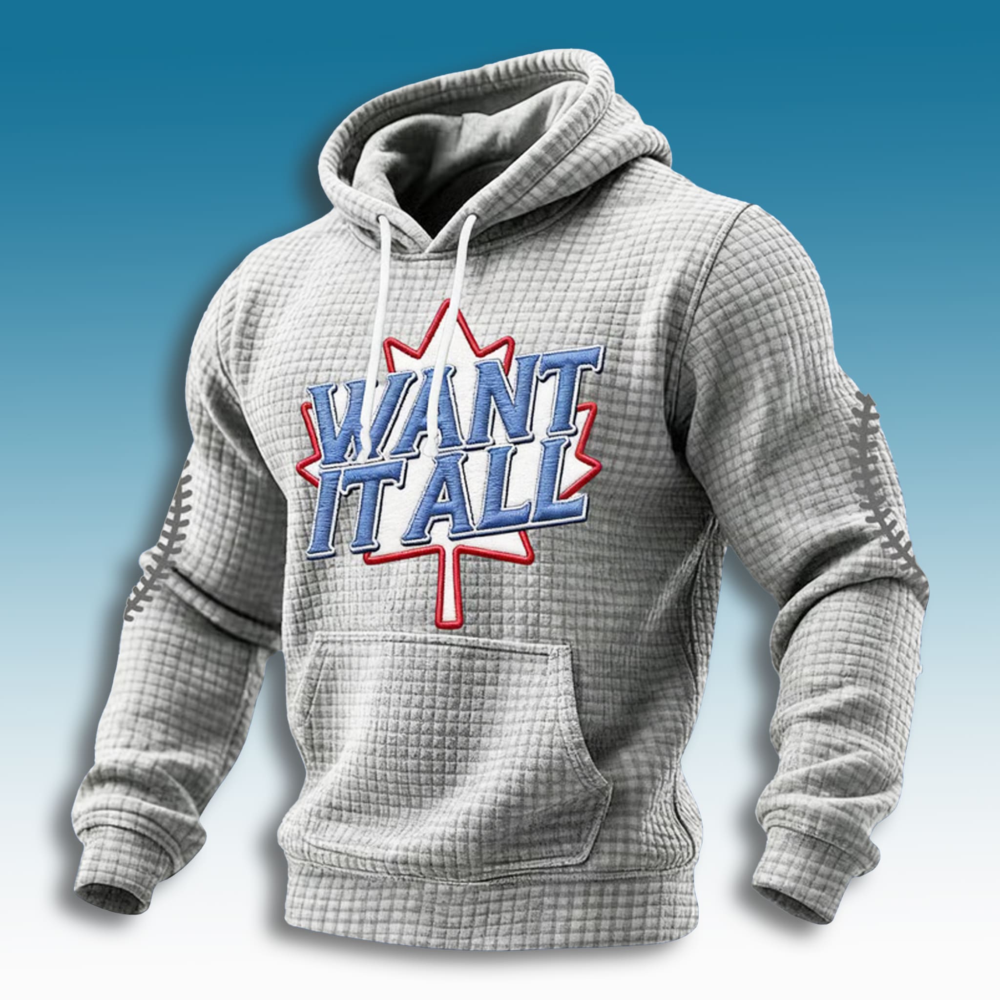 Blue Jays Want It All Waffle Hoodie 2025 1 Blue Jays Want It All Waffle Hoodie 2025 2