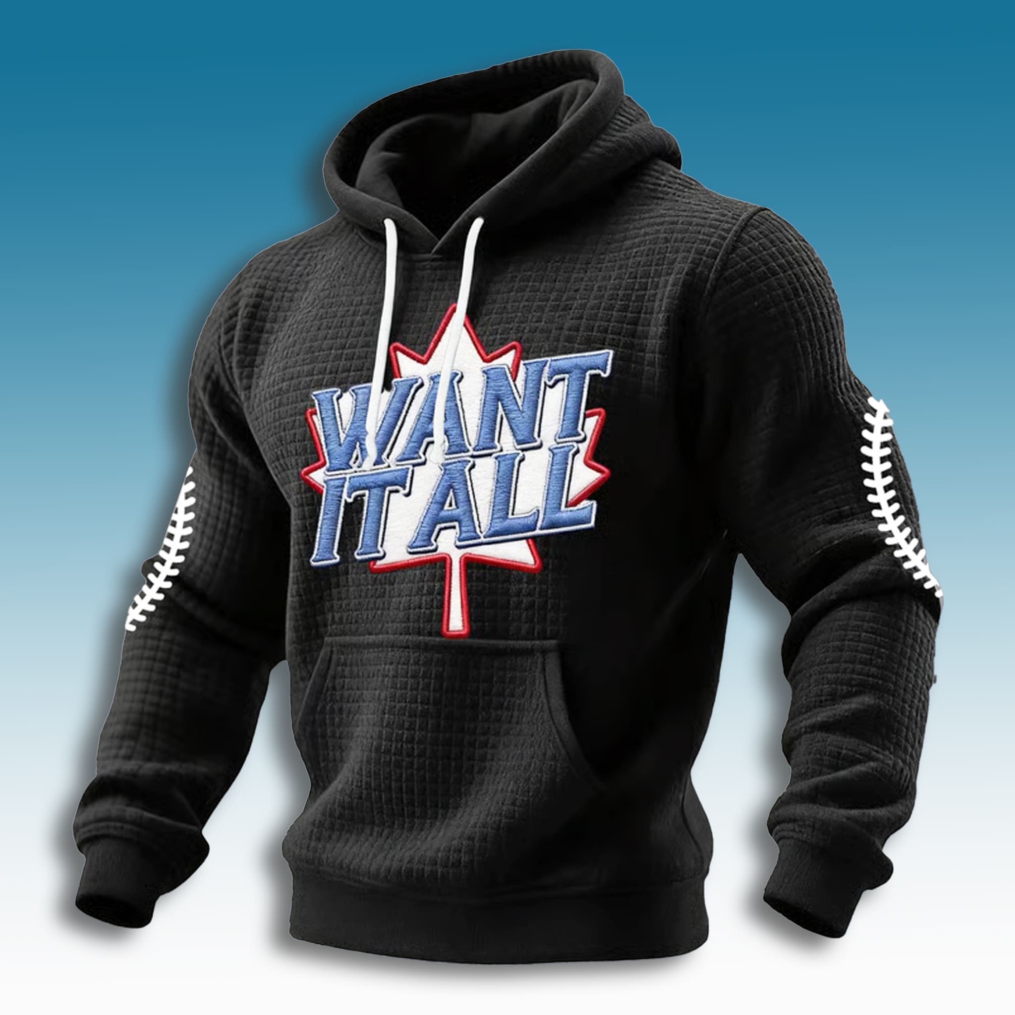 Blue Jays Want It All Waffle Hoodie 2025 Blue Jays Want It All Waffle Hoodie 2025