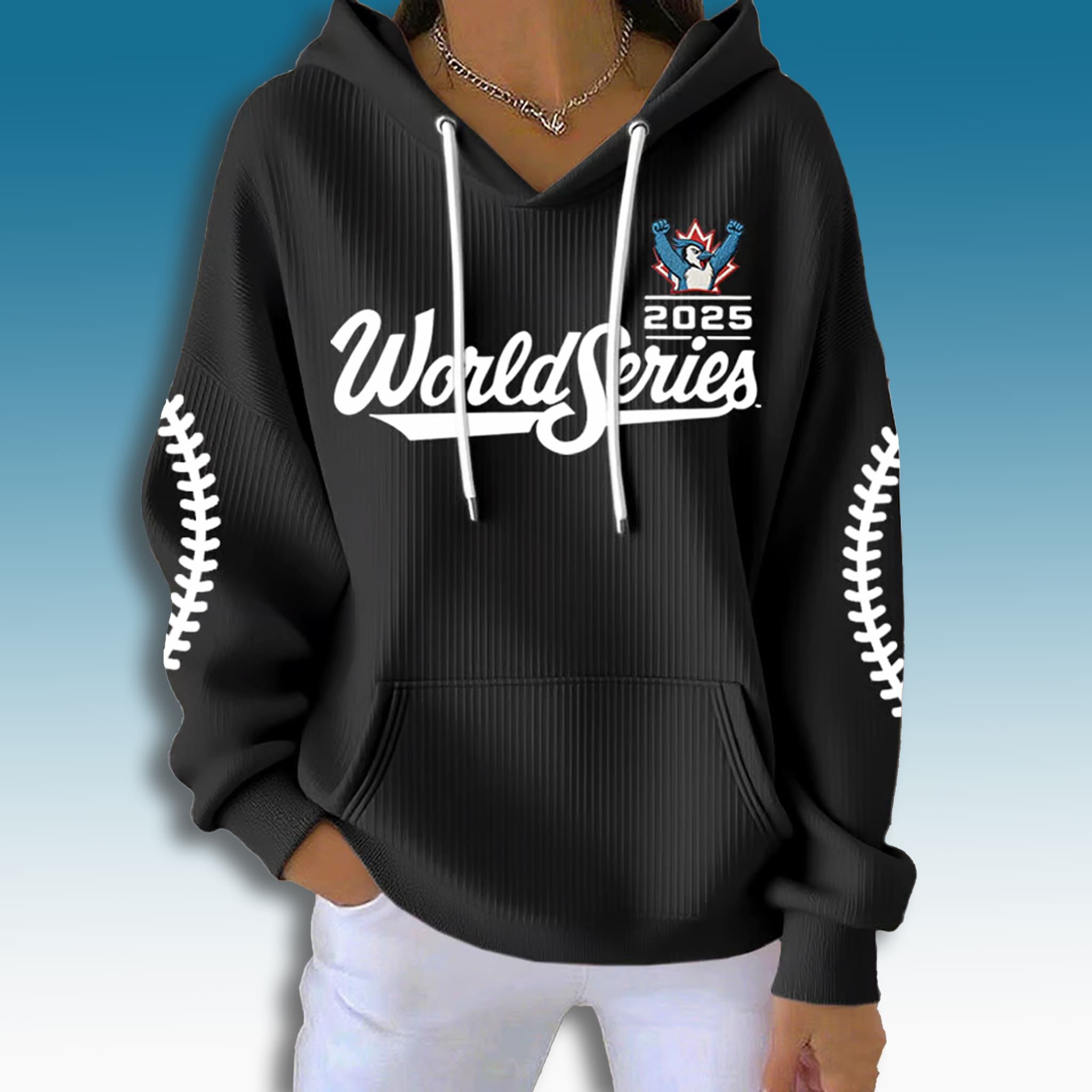 Blue Jays World Series Waffle Hoodie 2025 2 Blue Jays World Series Waffle Hoodie 2025 2