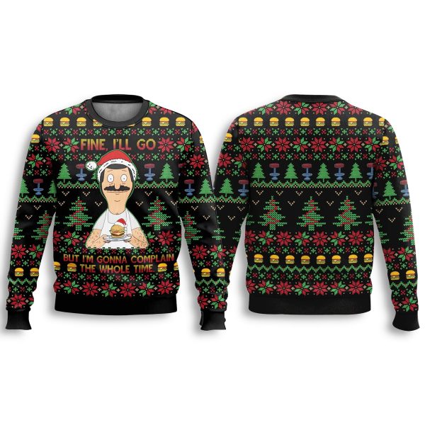 Bob Belcher Fine I'll Go Bobs Burgers Ugly Christmas Sweater 2
