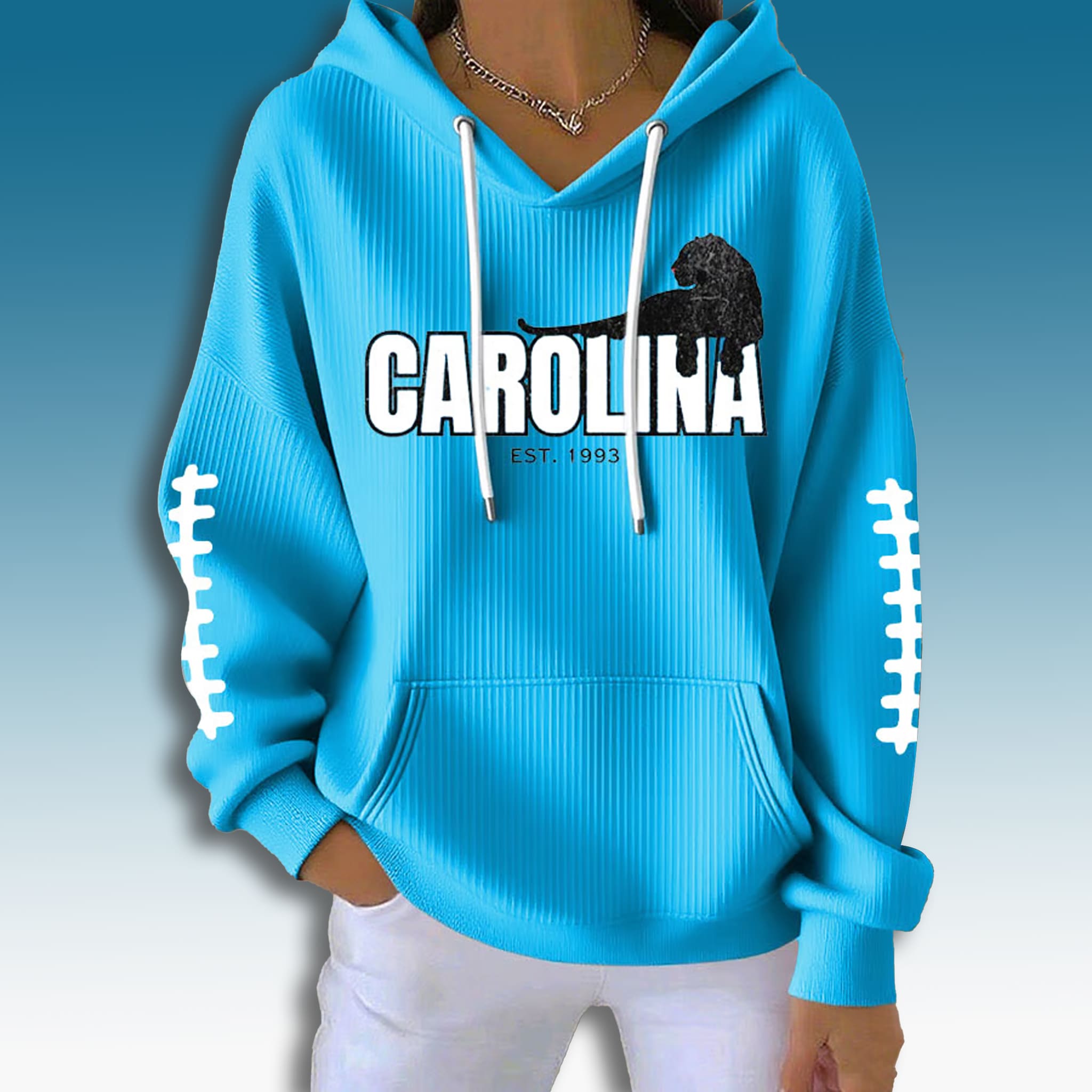 Carolina Panthers Est 1993 Waffle Hoodie Carolina Panthers Est 1993 Waffle Hoodie