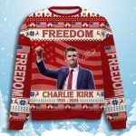 Charlie Kirk Freedom USA Flag Ugly Sweater