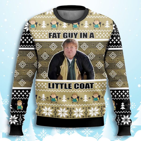 Chris Farley Fat Guy In A Little Coat Ugly Christmas Sweater