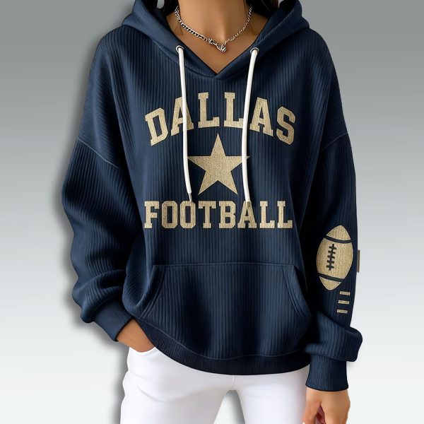 Cowboys Dallas Fooball Vintage Waffle Hoodie 2
