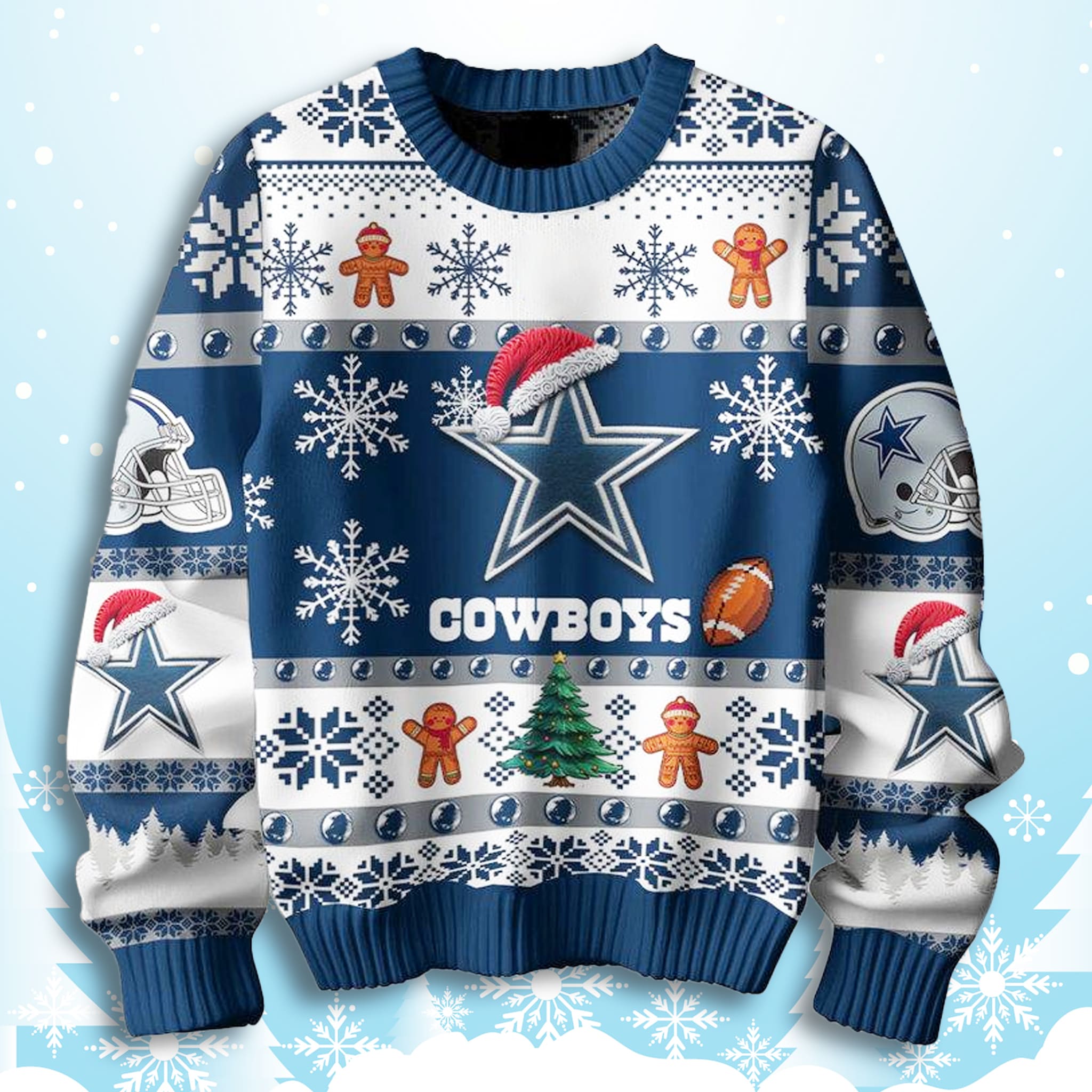Cowboys They Not Like Us Christmas Ugly Sweater 3 Dallas Cowboys They Not Like Us Christmas Ugly Sweater