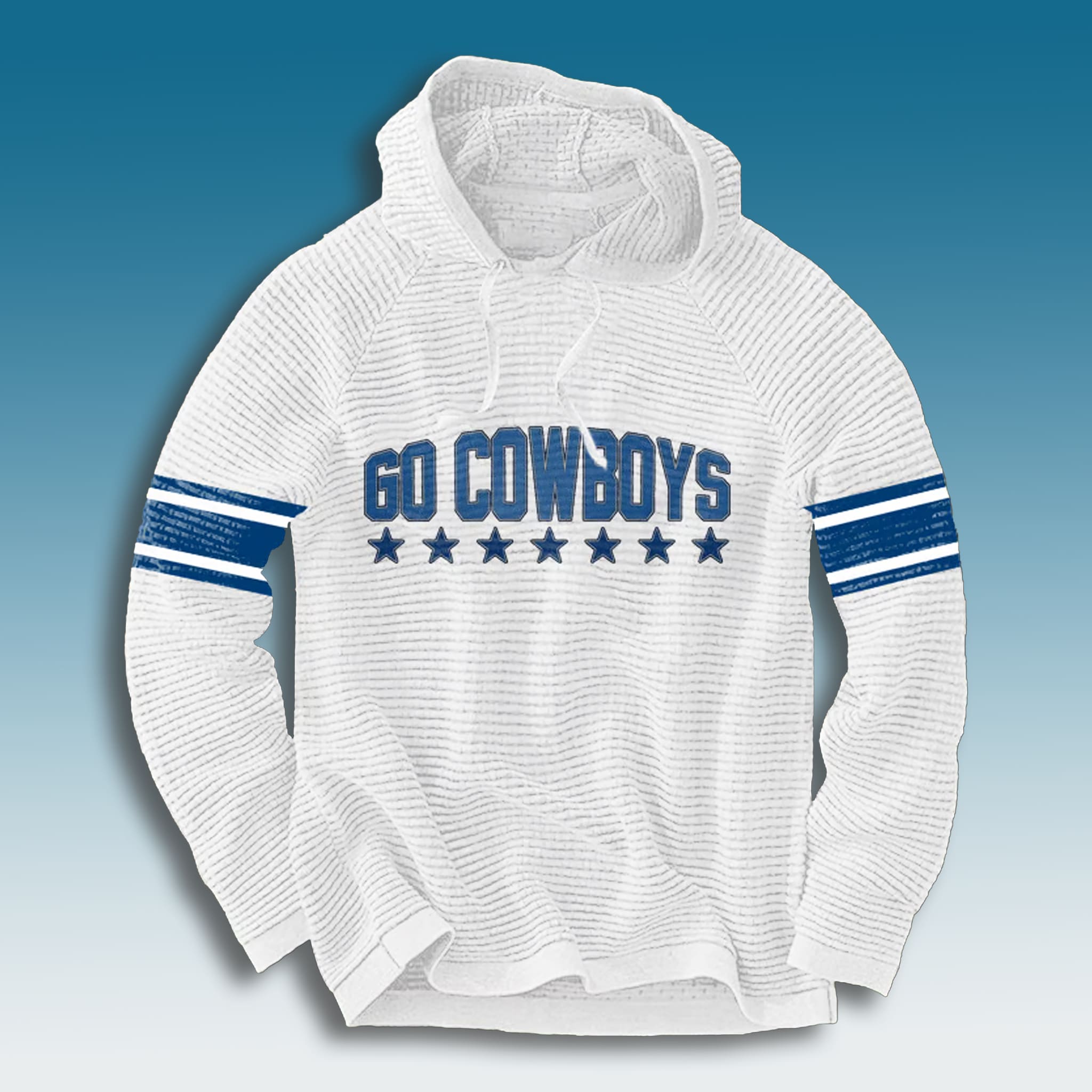 Dallas Football Go Cowboys Waffle Hoodie Dallas Football Go Cowboys Waffle Hoodie
