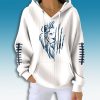 Detroit Football Lion Half Face Waffle Hoodie 3 Detroit Football Lion Half Face Waffle Hoodie