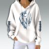 Detroit Football Lion Half Face Waffle Hoodie 2