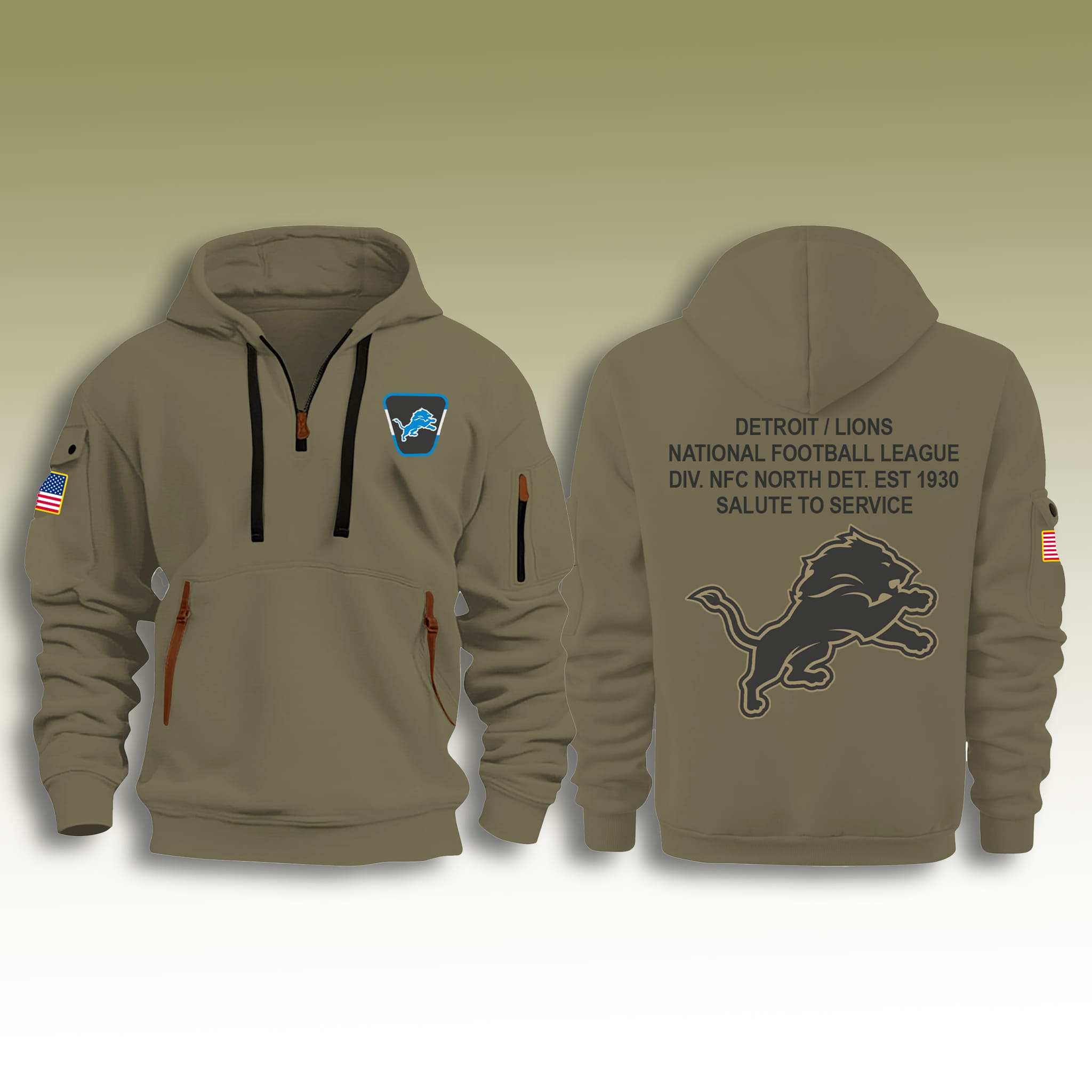 Lions Salute To Service Quarter Zip Hoodie 2025 2 Detroit Lions Salute To Service Quarter Zip Hoodie 2025