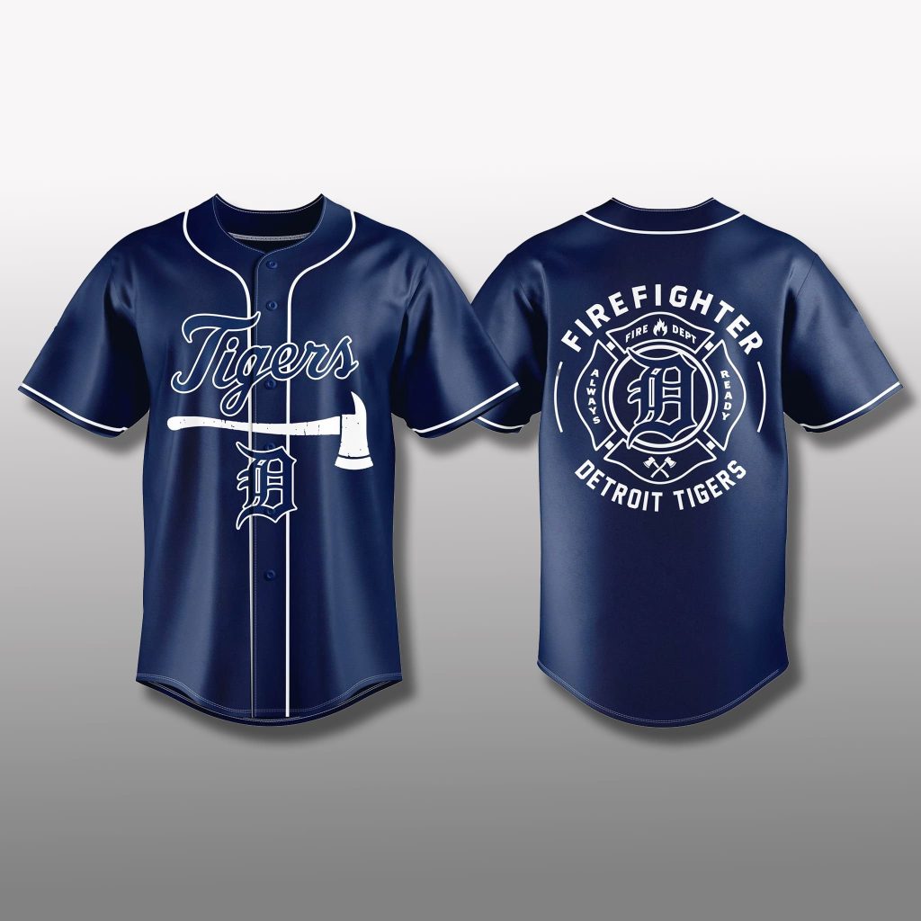 Tigers ユニフォーム 炎デザイン Detroit Tigers 2025 Firefighter Appreciation Jersey