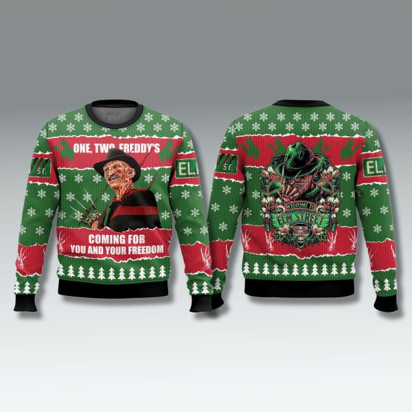 Freddy Krueger Coming For You And Your Freedom Ugly Christmas Sweater 1