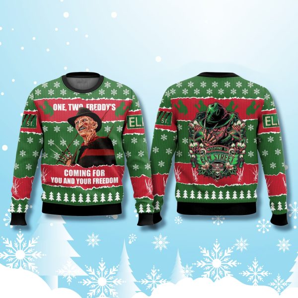 Freddy Krueger Coming For You And Your Freedom Ugly Christmas Sweater 2