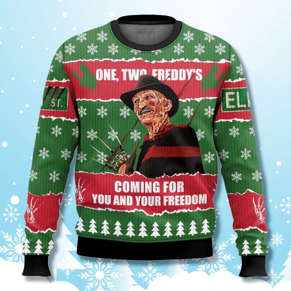 Freddy Krueger Coming For You And Your Freedom Ugly Christmas Sweater