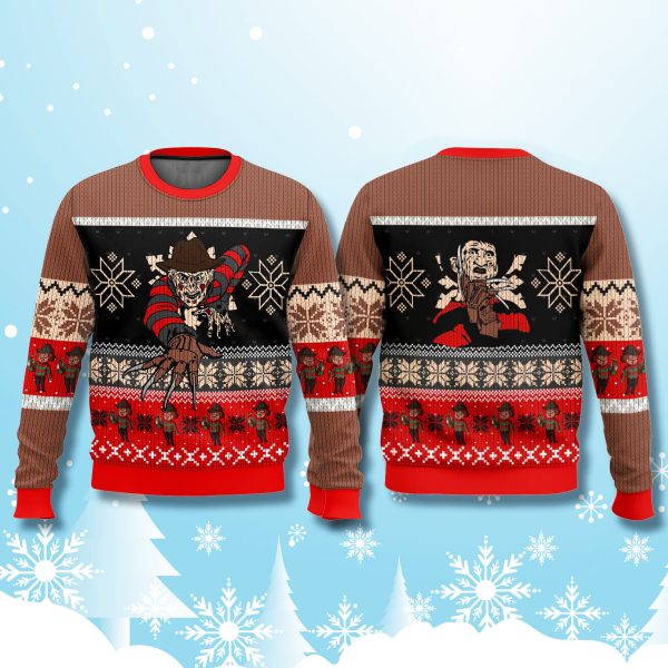 Freddy Krueger Crawling Christmas Ugly Sweater 2
