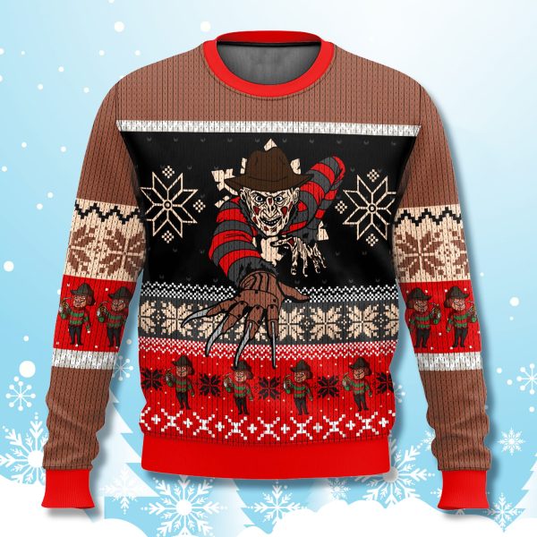 Freddy Krueger Crawling Christmas Ugly Sweater