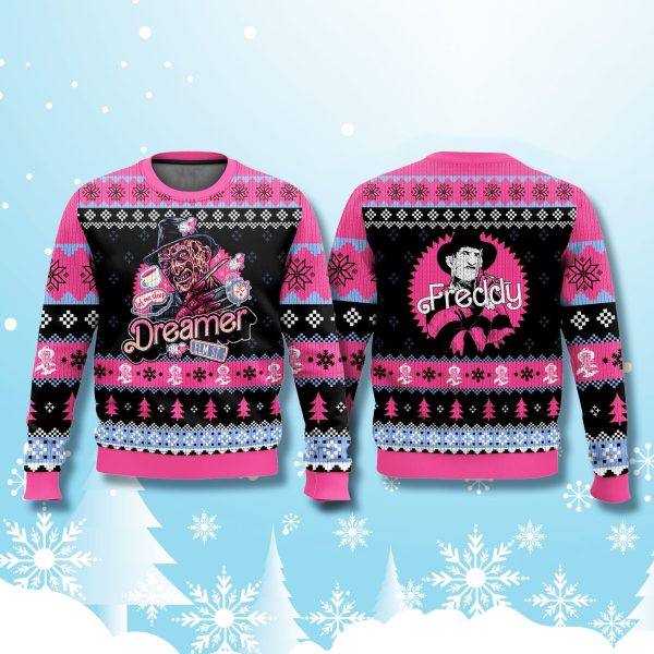 Freddy Krueger Elm Street Pink Ugly Sweater 2
