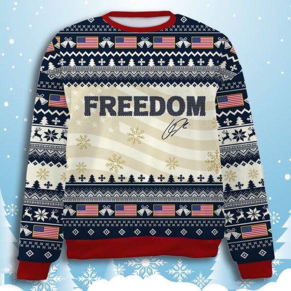 Freedom Charlie Kirk Signature Ugly Christmas Sweater 2