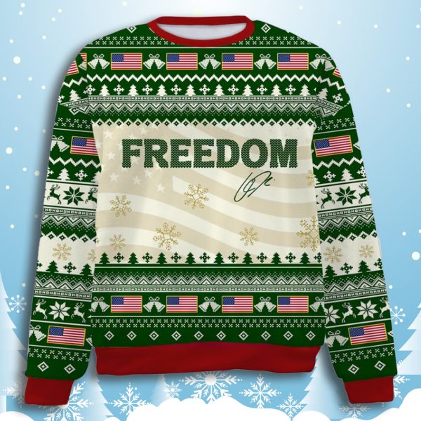 Freedom Charlie Kirk Signature Ugly Christmas Sweater 3