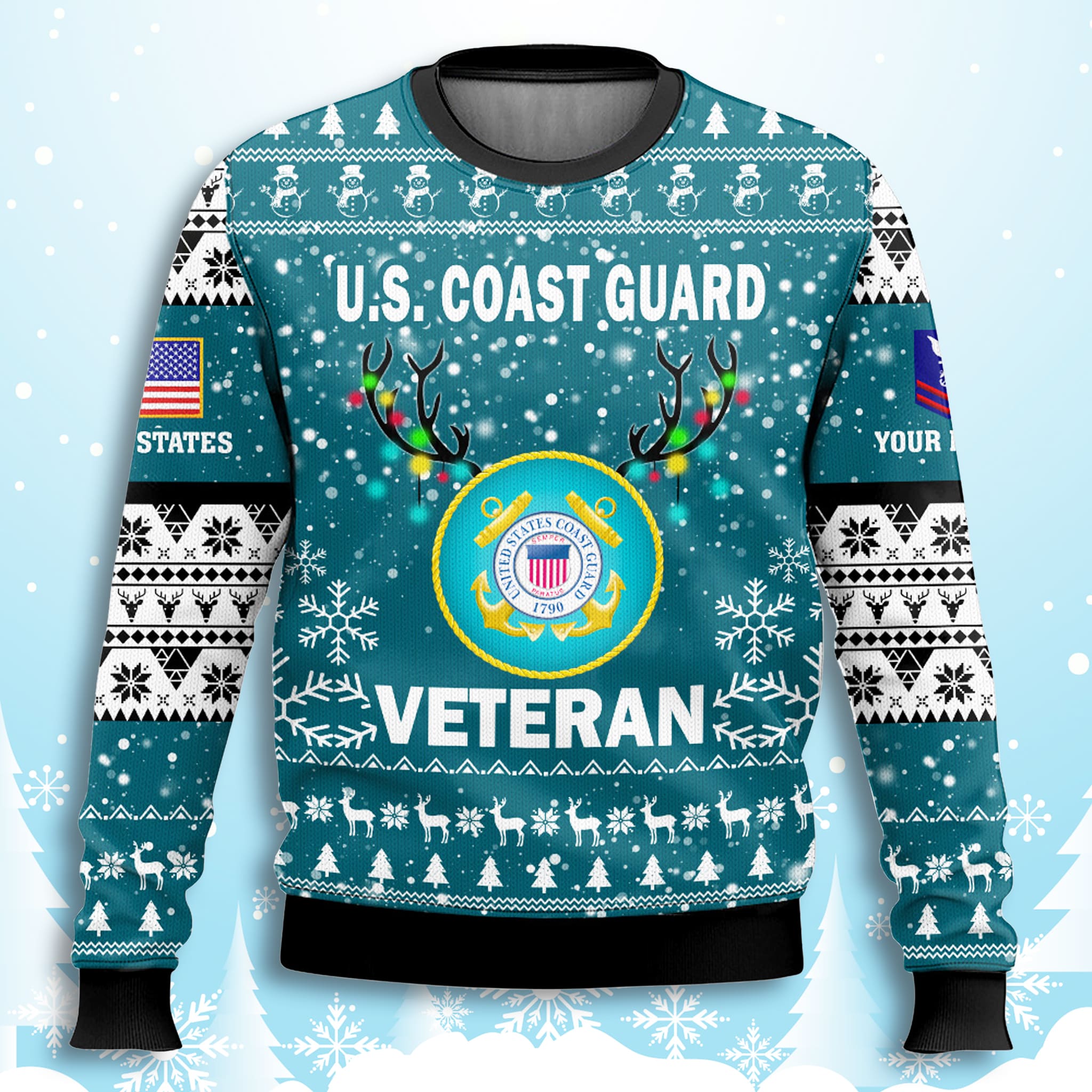 Freedom Is The Best Gift US Coast Guard Veteran Ugly Sweater 3 Freedom Is The Best Gift US Coast Guard Veteran Ugly Sweater