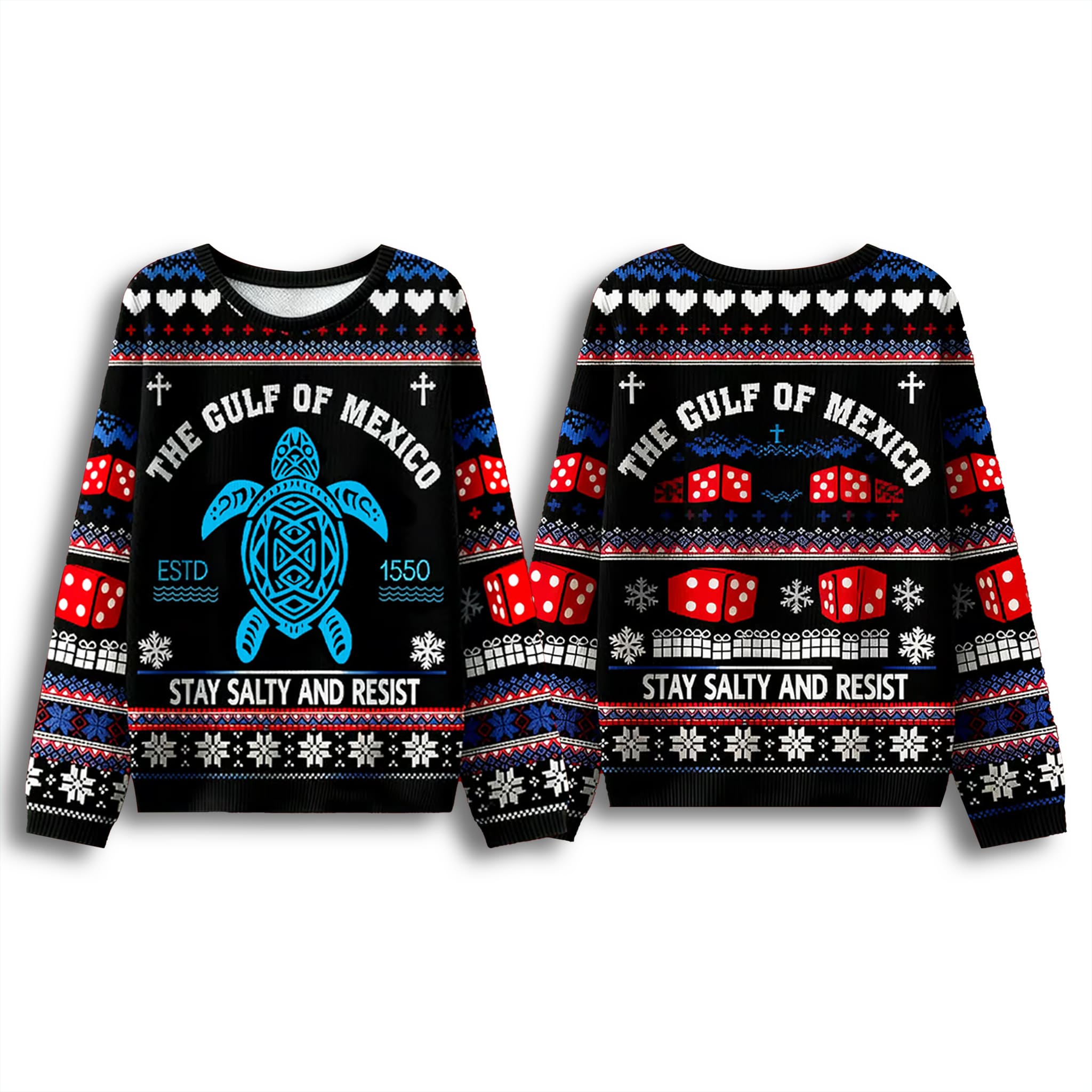 Gulf of Mexico Stay Salty and Resist Ugly Sweater 3 Gulf of Mexico Stay Salty and Resist Ugly Sweater